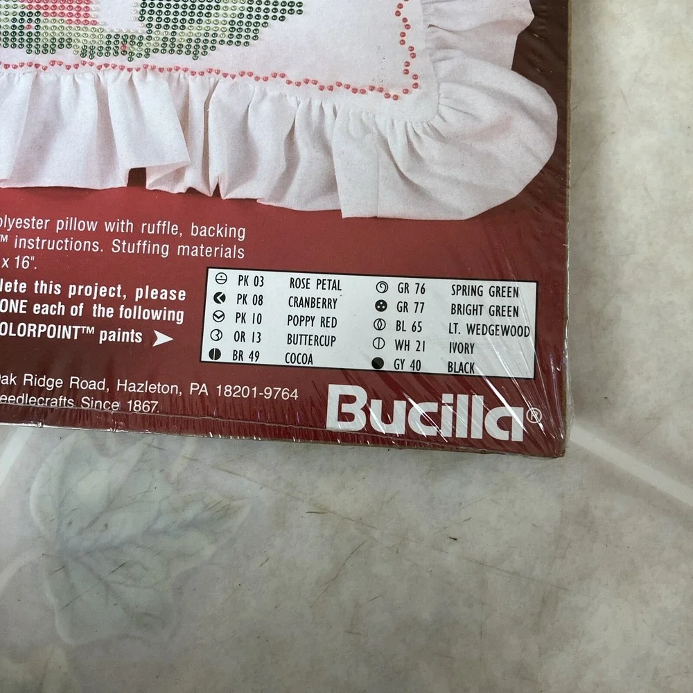 Santa & Toys Pillow Bucilla Kit 63744 Stamped‎ Cloth Colorpoint Sealed